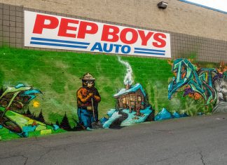 Pep Boys graffiti