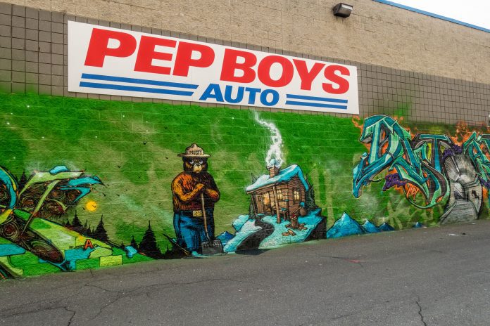 Pep Boys graffiti