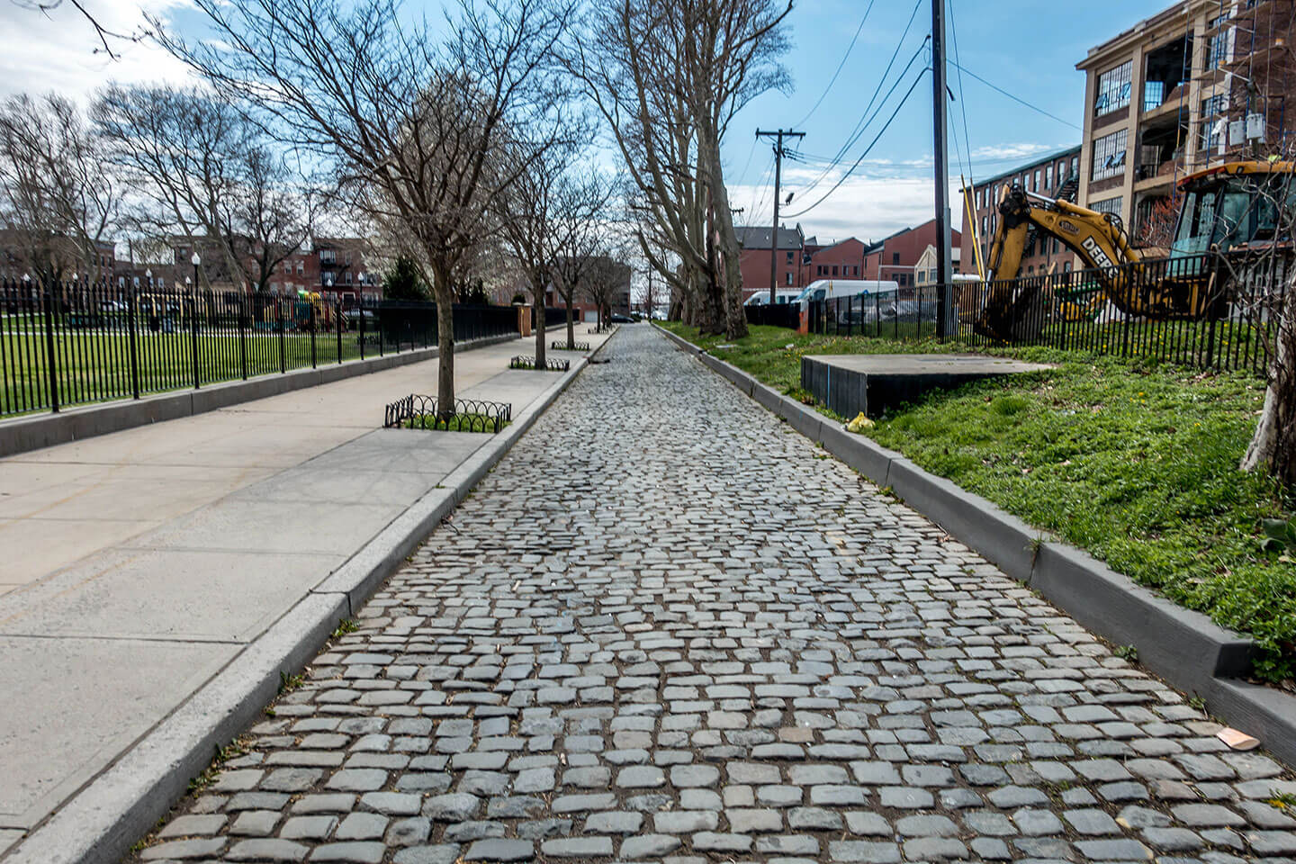 Cobblestone along Lafayette Park