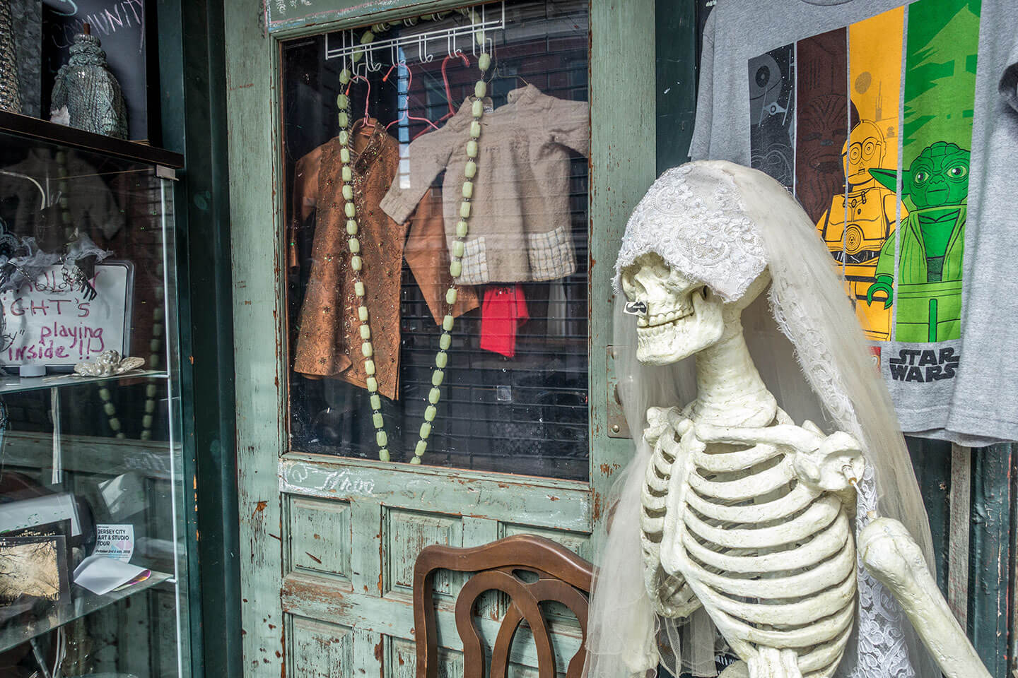 Shop window along Communipaw