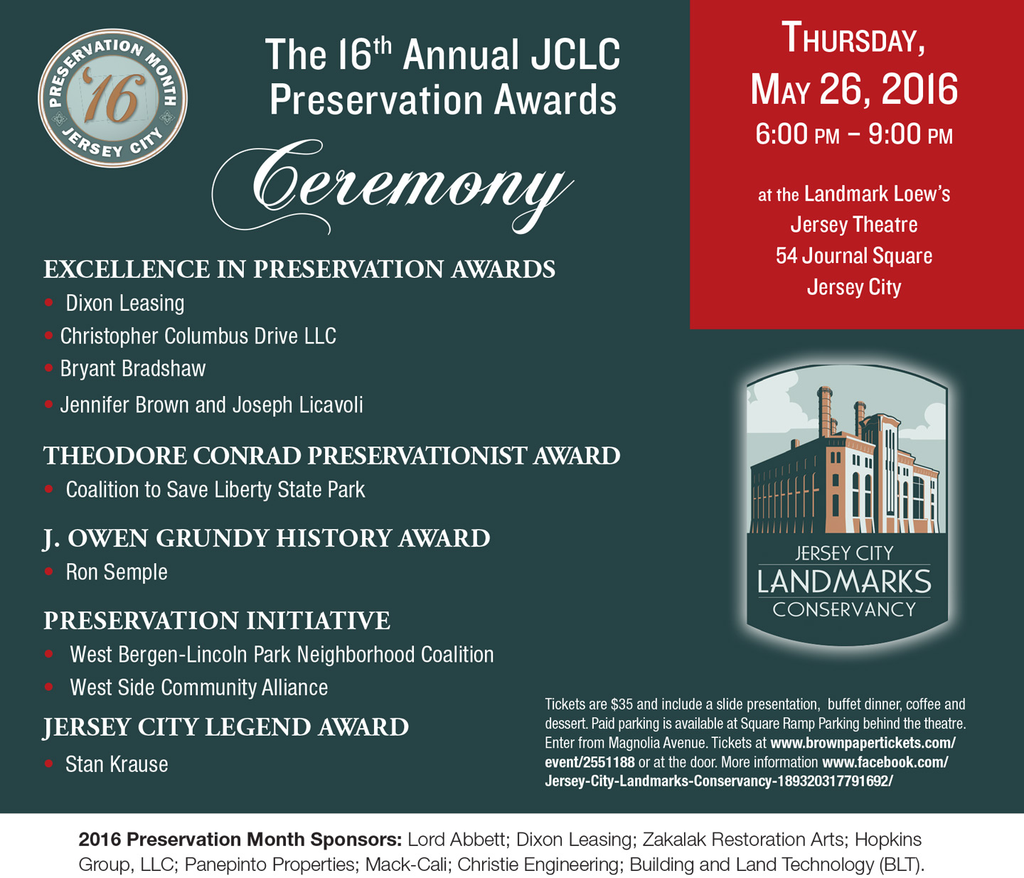 JCLC Preservation Award 2016 loews theatre