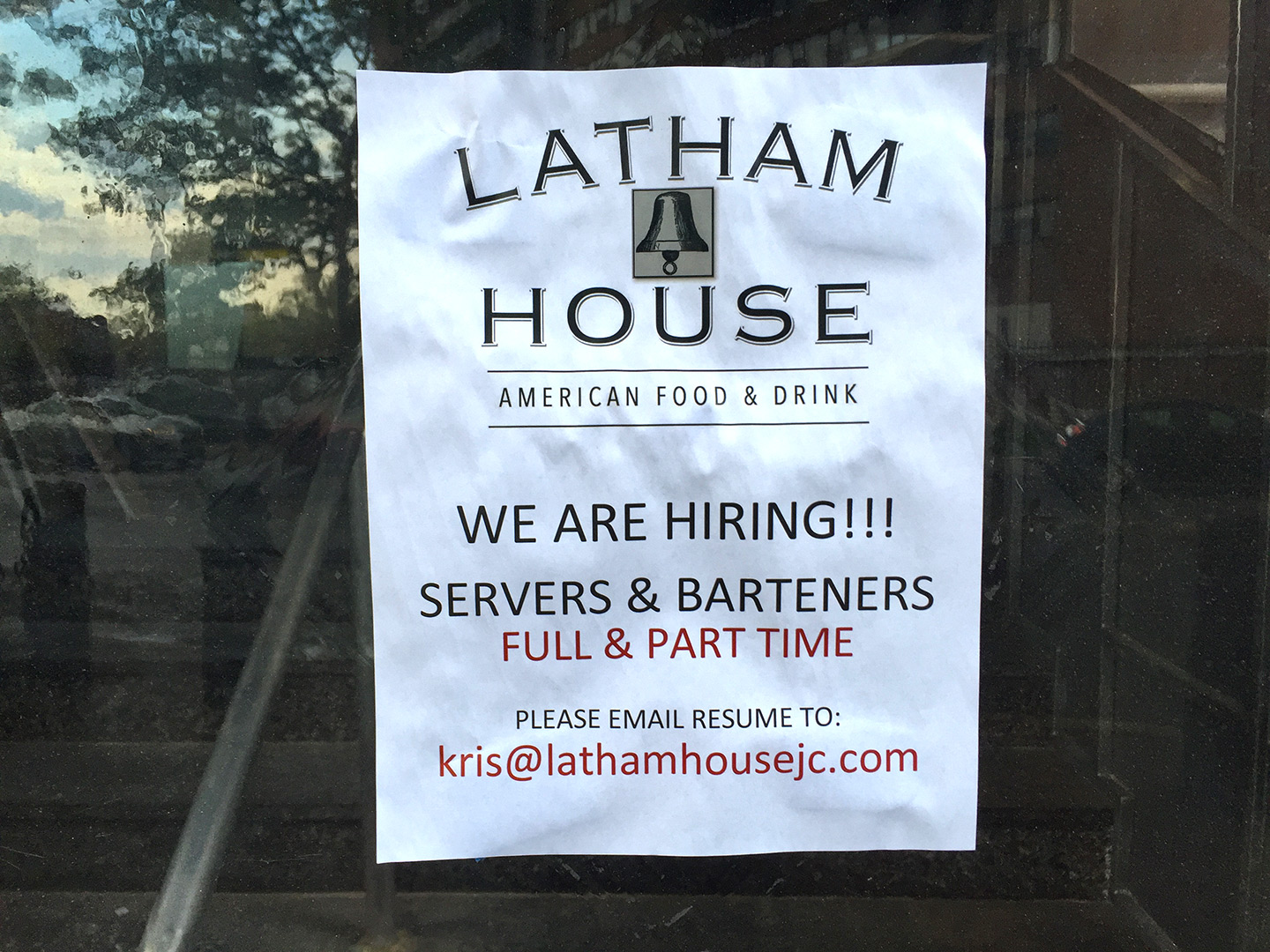 latham house restaurant jersey city hiring