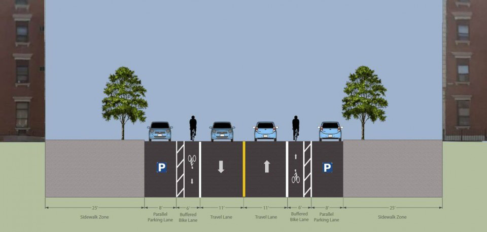 washington street hoboken bike lane config