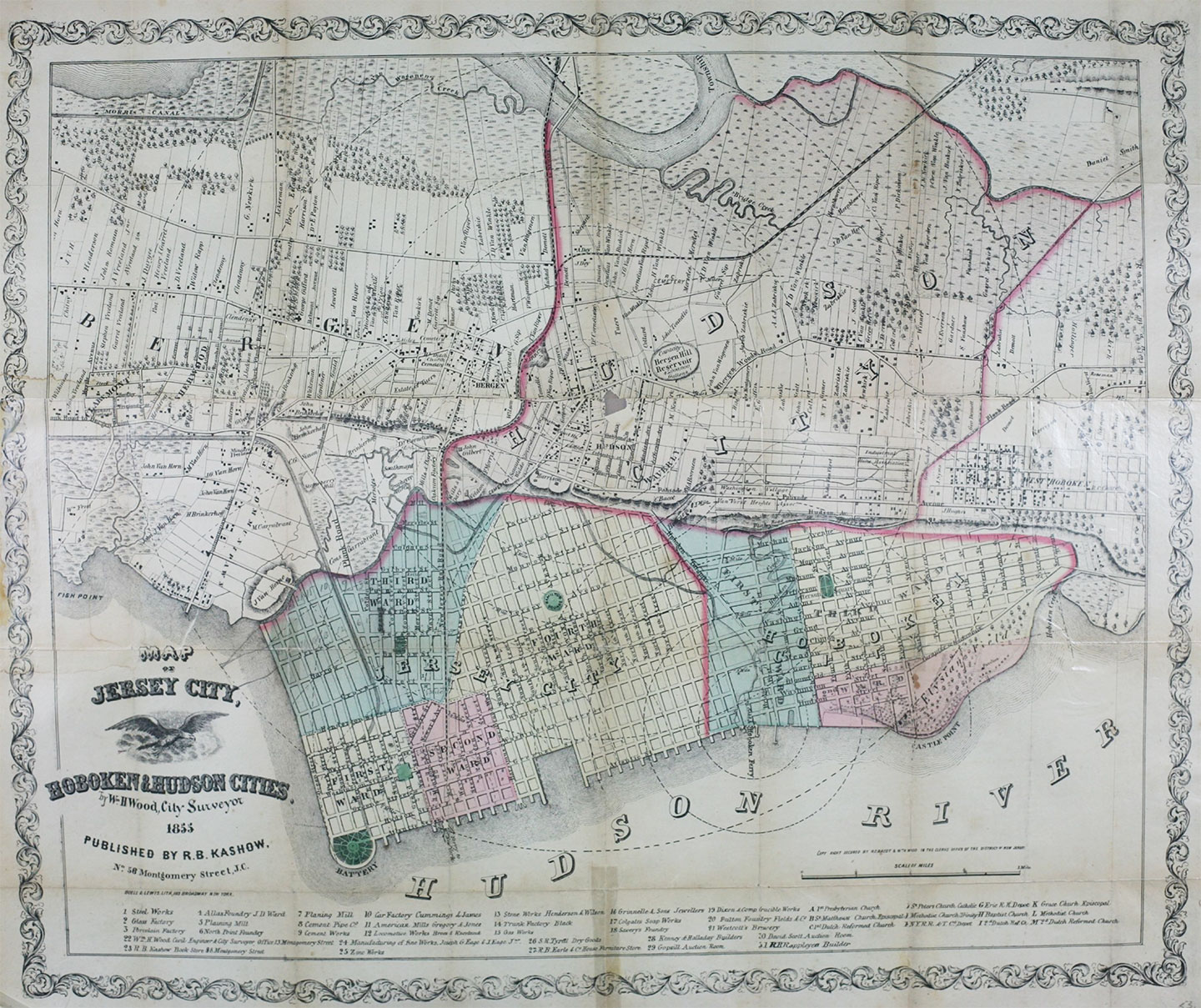 Jersey City 1855 Woods Map smaller