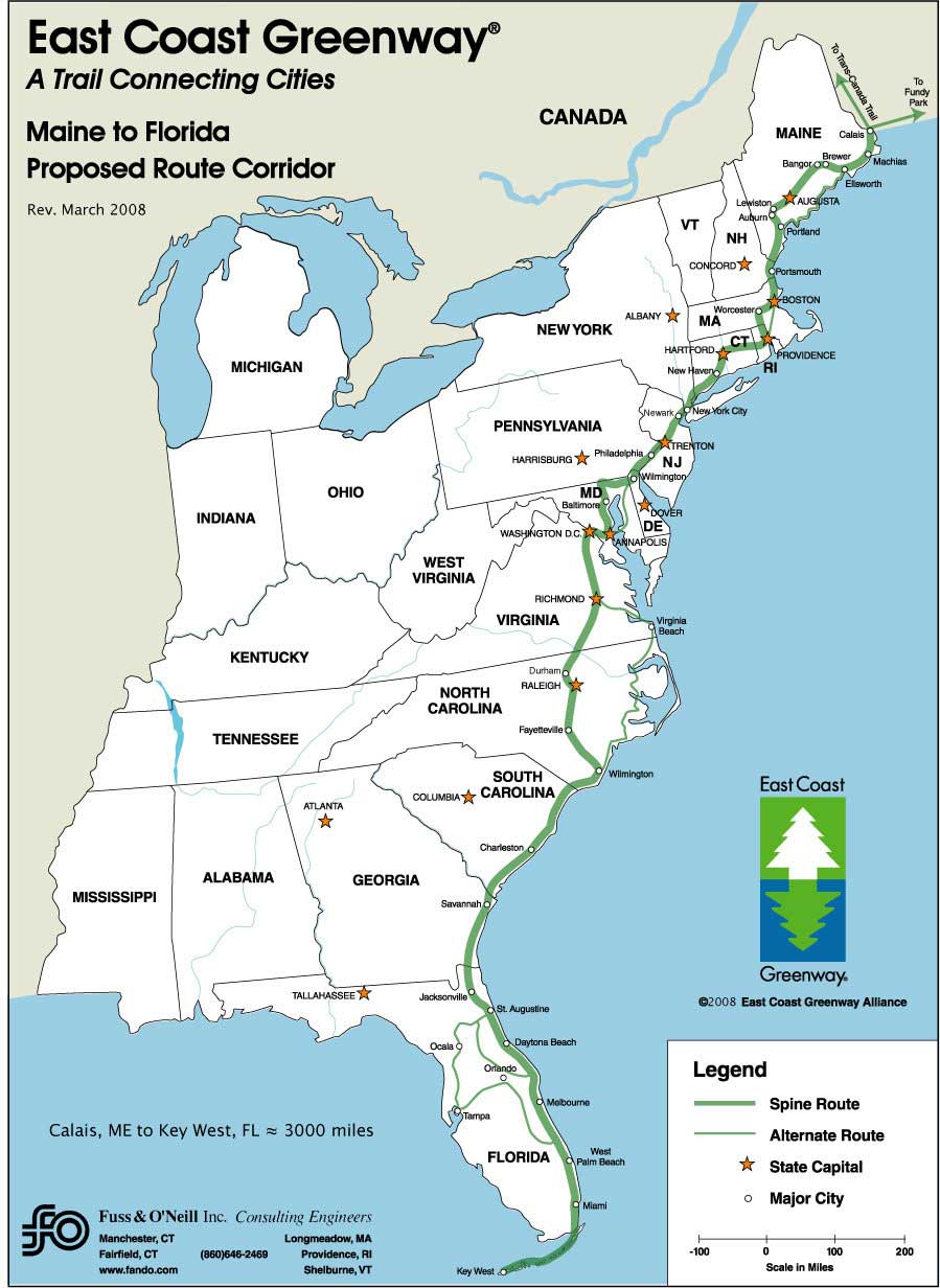 east coast greenway route