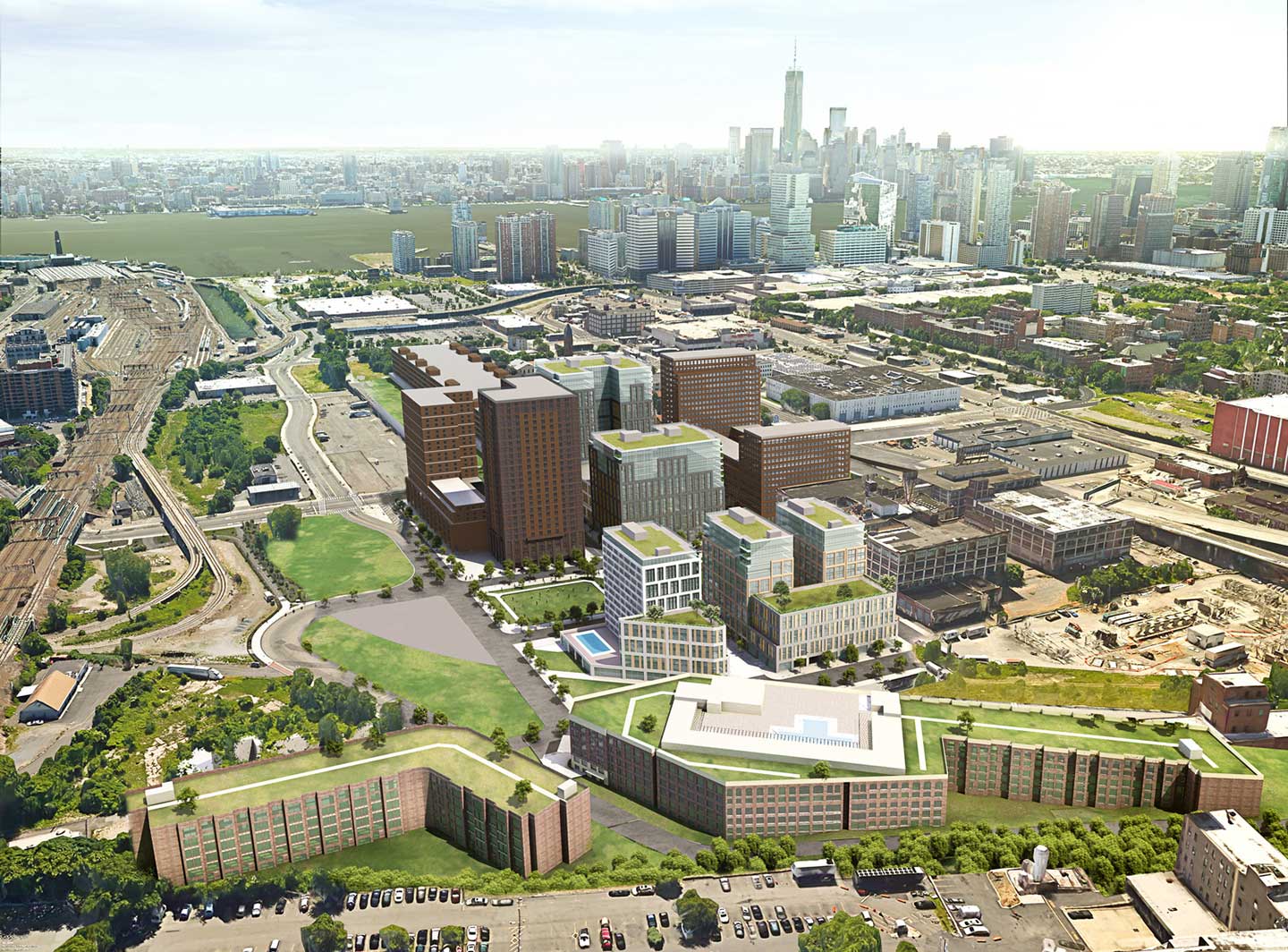 soho west jersey city aerial rendering