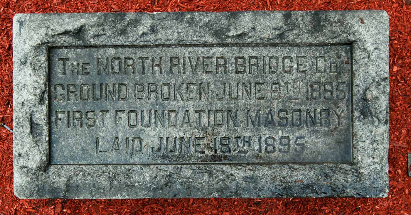 north river bridge hoboken plaque
