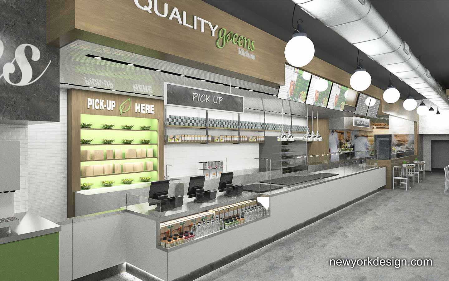 quality greens kitchen 227 washington st hoboken interior rendering