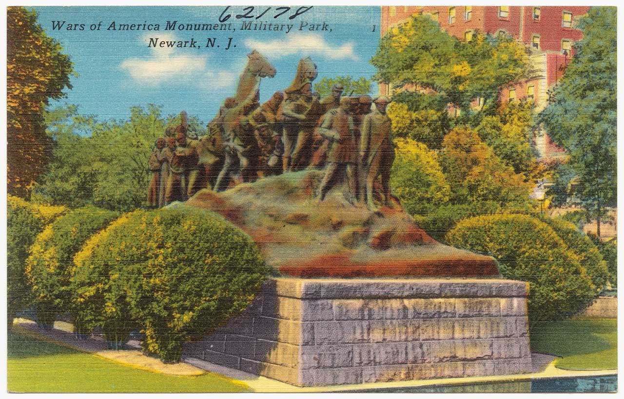 wars of america monument military park newark postcard