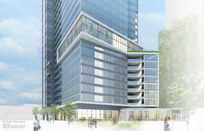 Forest City Seeks Approvals for Hudson Exchange West Phase II Tower jersey city development Hudson Exchange 430 marin Rendering