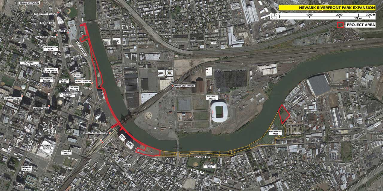 Newark Riverfront Park Expansion map