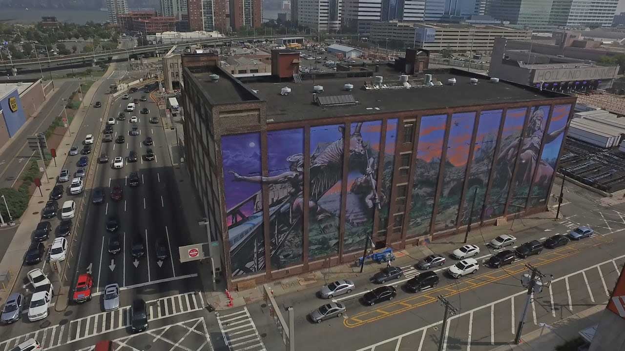 mecca mural distort green villian holland tunnel