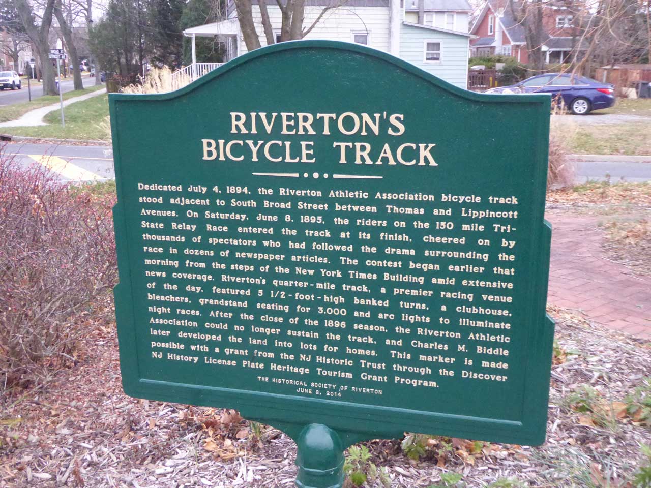 Sign For Historic Riverton Bicycle Track 5