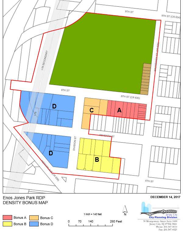 Enos Park Redev Jersey City Density Bonus Map Jpa