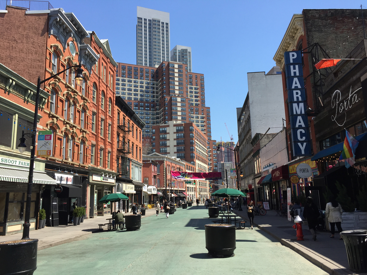 Newark Avenue Pedestrian Plaza Jersey City Existing