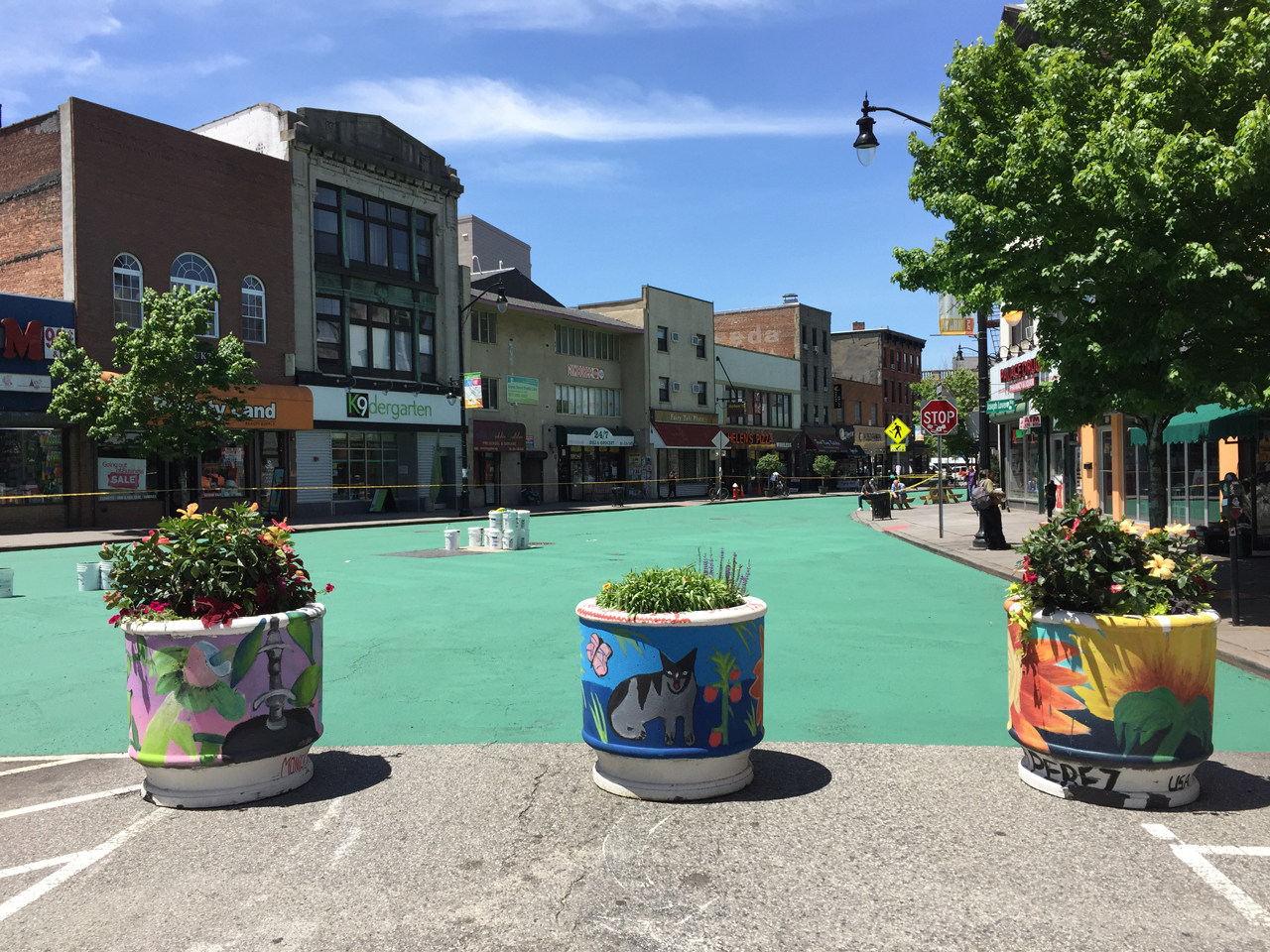 Newark Avenue Pedestrian Plaza Jersey City Bay Street