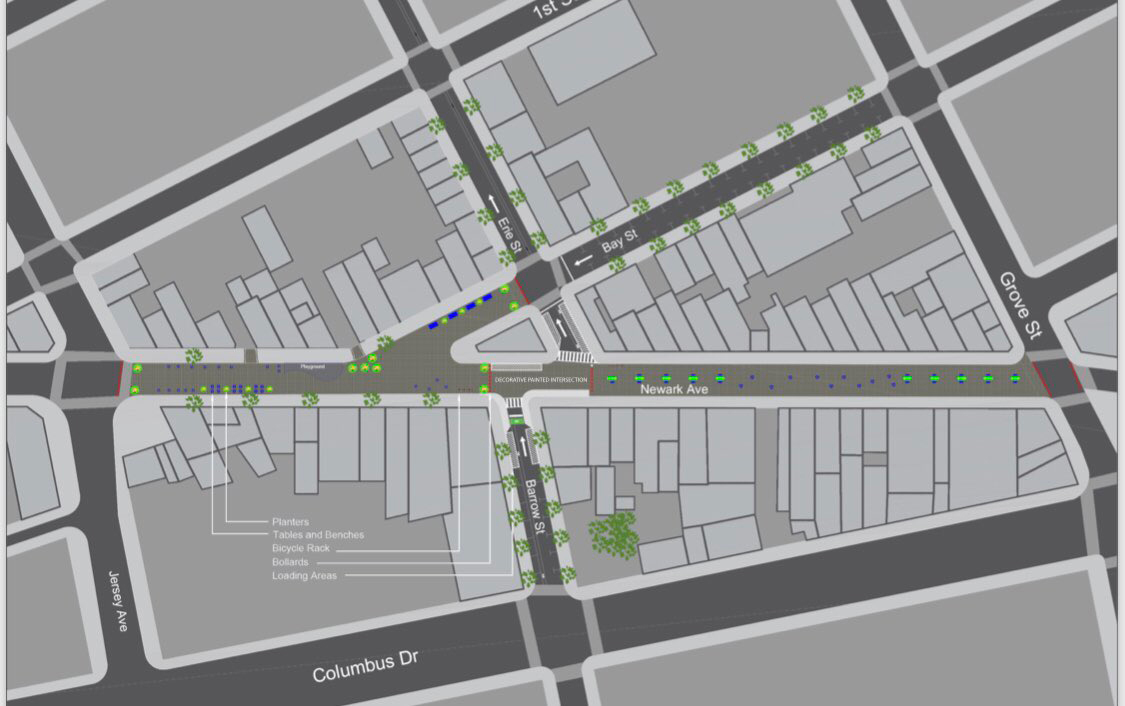 Newark Avenue Pedestrian Plaza Jersey City Map