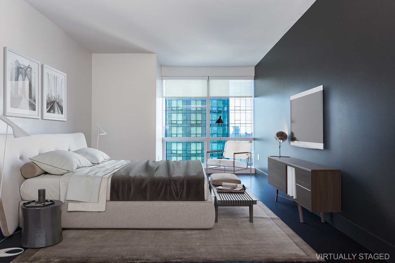 77 Hudson Condos Jersey City 2811 Staged Bedroom