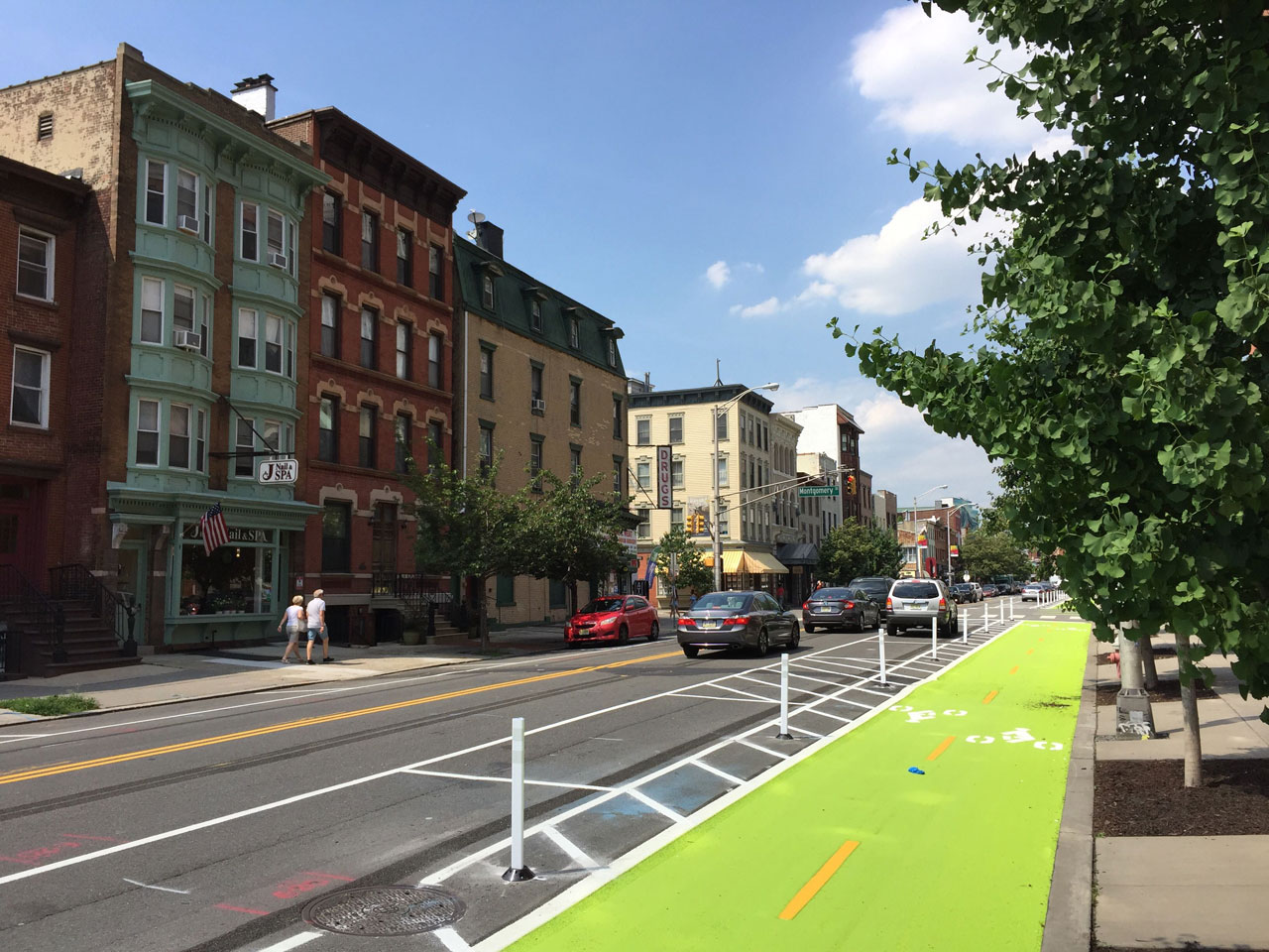 Protected Bike Lane Grove Street Jersey City 2