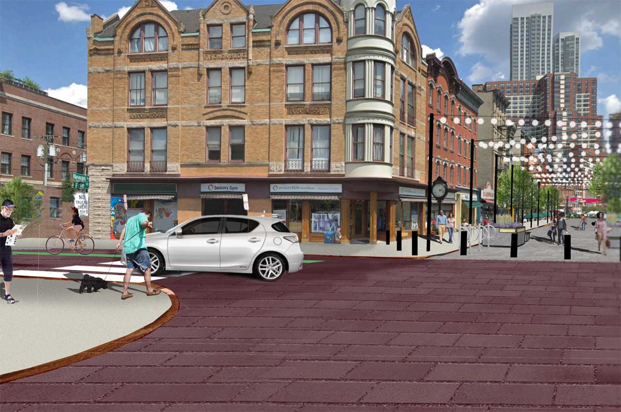 Jersey City Pedestrian Plaza Redesign Rendering