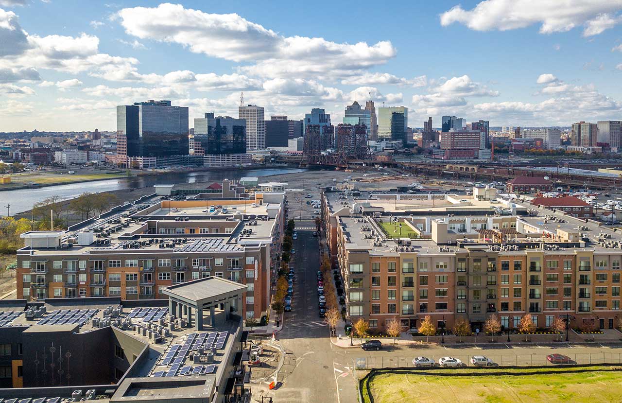 Harrison Riverbend District Newark Skyline