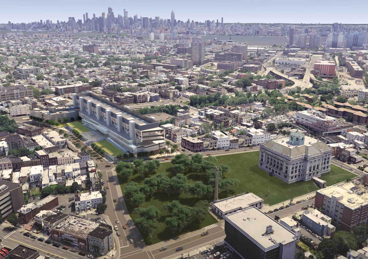 Guarini Justice Complex Redevelopment Jersey City Aerial View