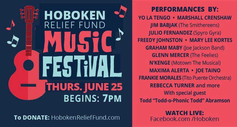 Hoboken Relief Fund Music Festival Flyer