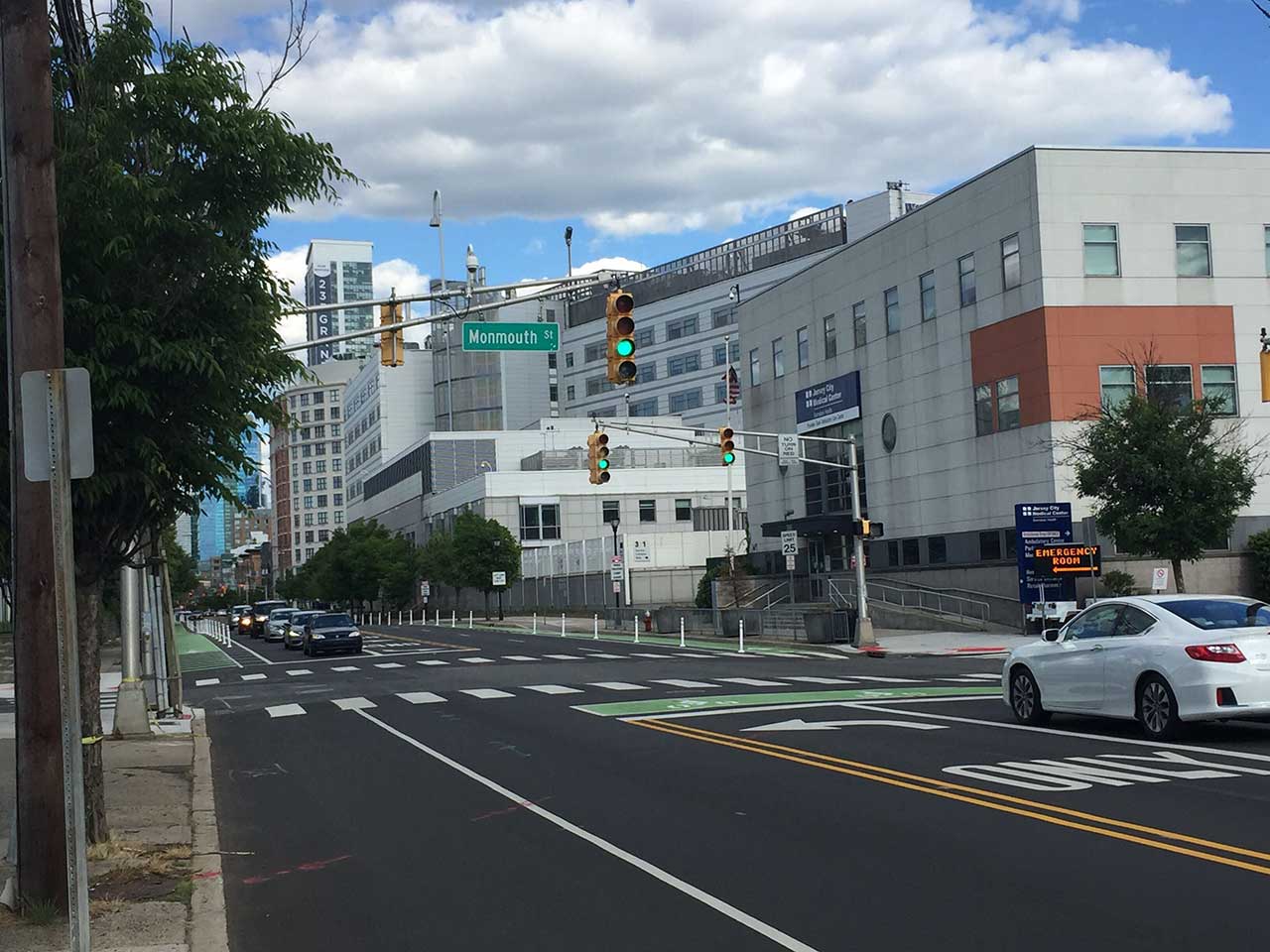 Protected Bike Lane Grand Street Jersey City