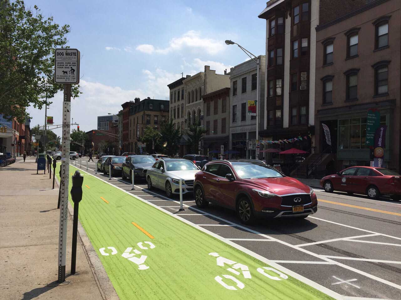 Protected Bike Lane Grove Street Jersey City 1