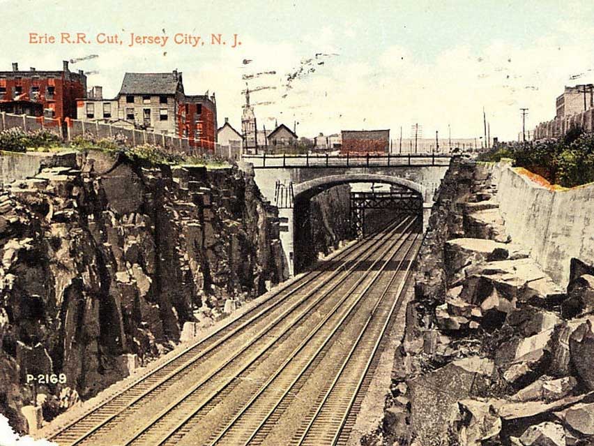 Erie Railroad Cut Jersey City Historic Photo