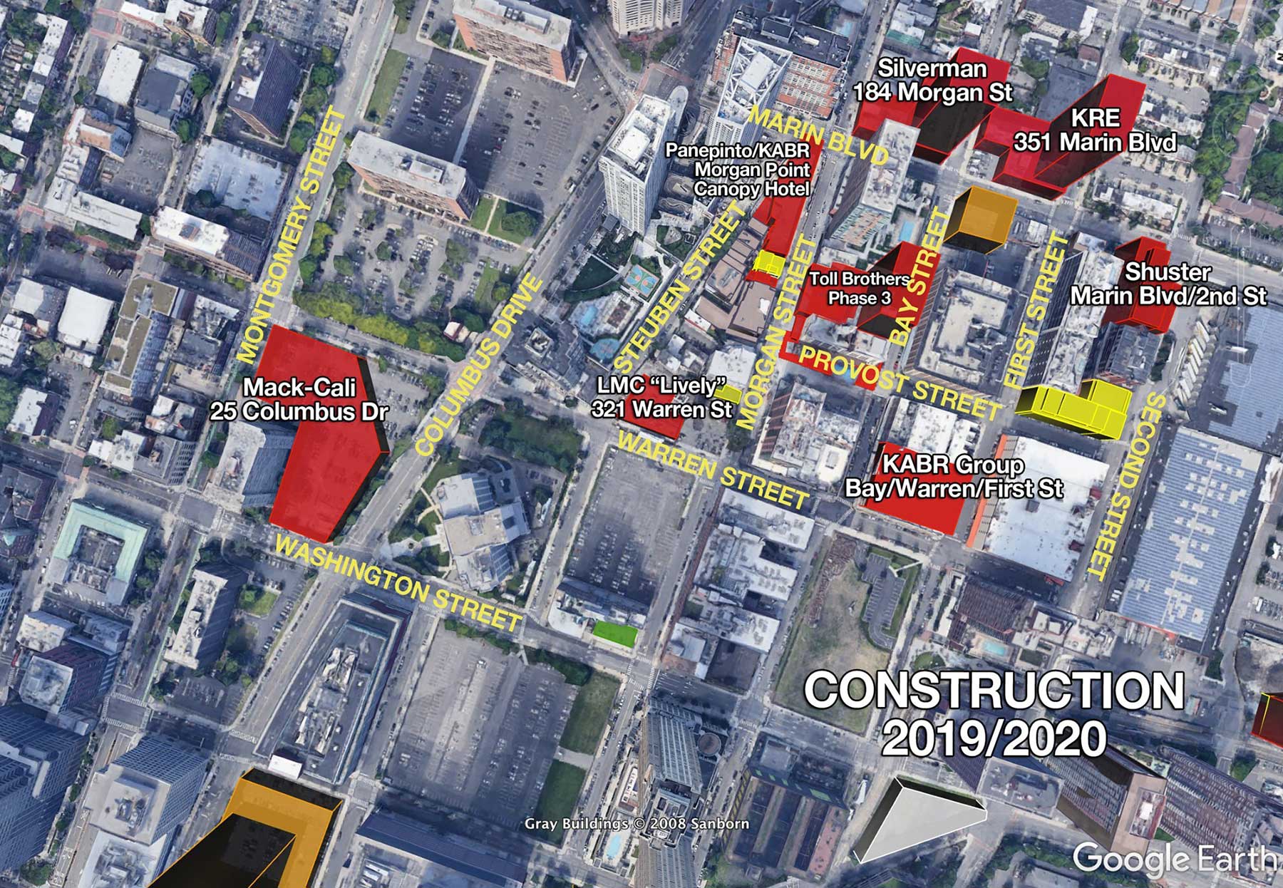 Downtown Jersey City Development Map 1