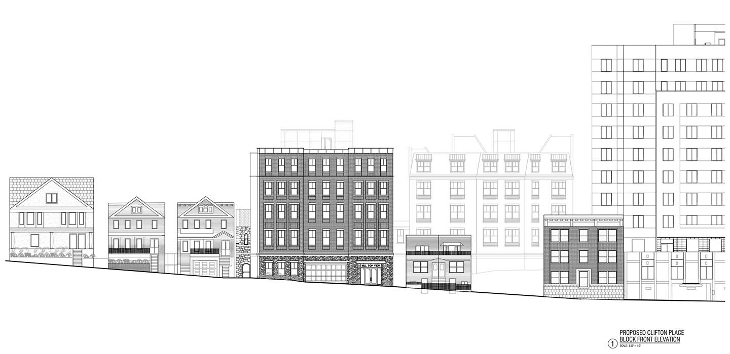 St Johns Episcopal 130 Summit Ave Jersey City Clifton Place Proposed Elevation