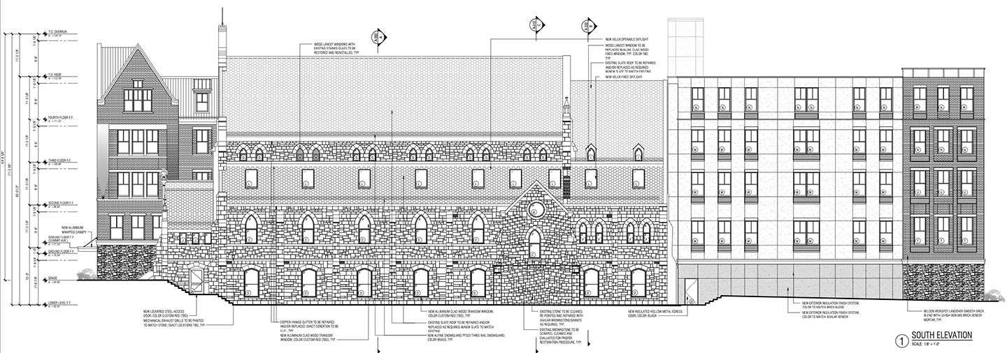 St Johns Episcopal 130 Summit Ave Jersey City South Elevation