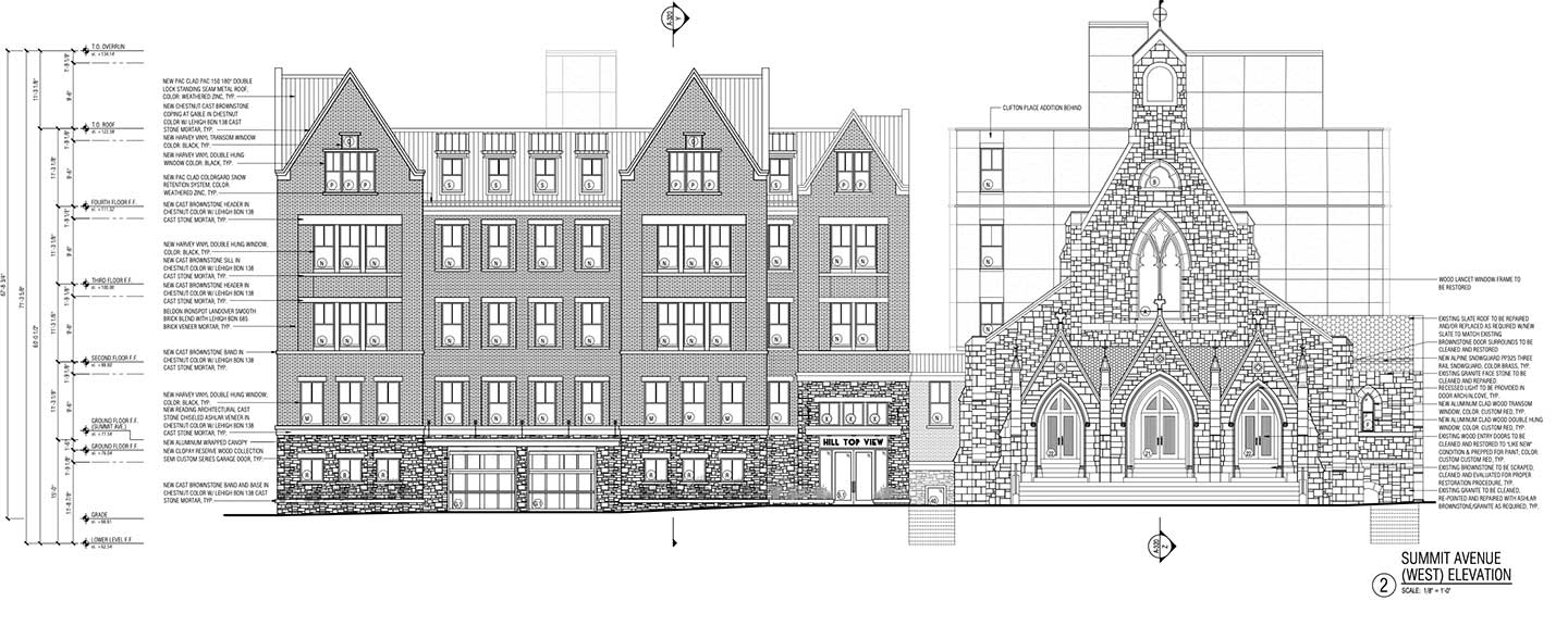 St Johns Episcopal 130 Summit Ave Jersey City West Elevation