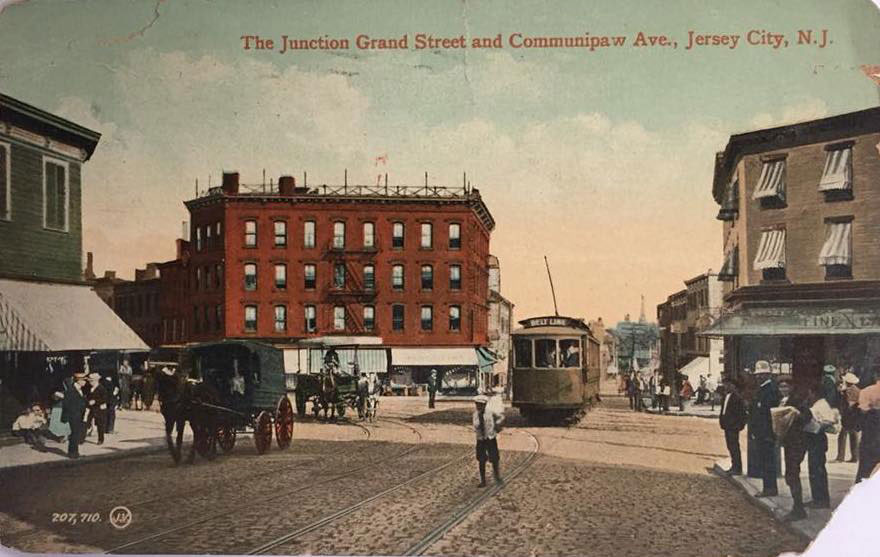 Junction Jersey City Postcard Intersection Of Communipaw And Grand