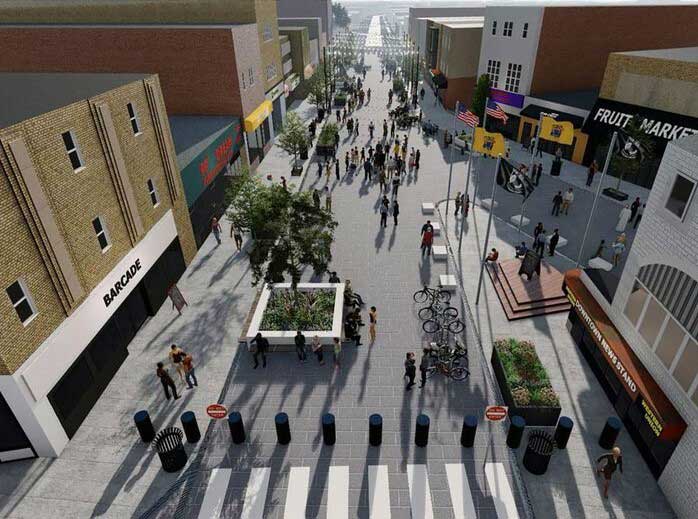 Newark Avenue Pedestrian Plaza Renovation New Rendering Jersey City