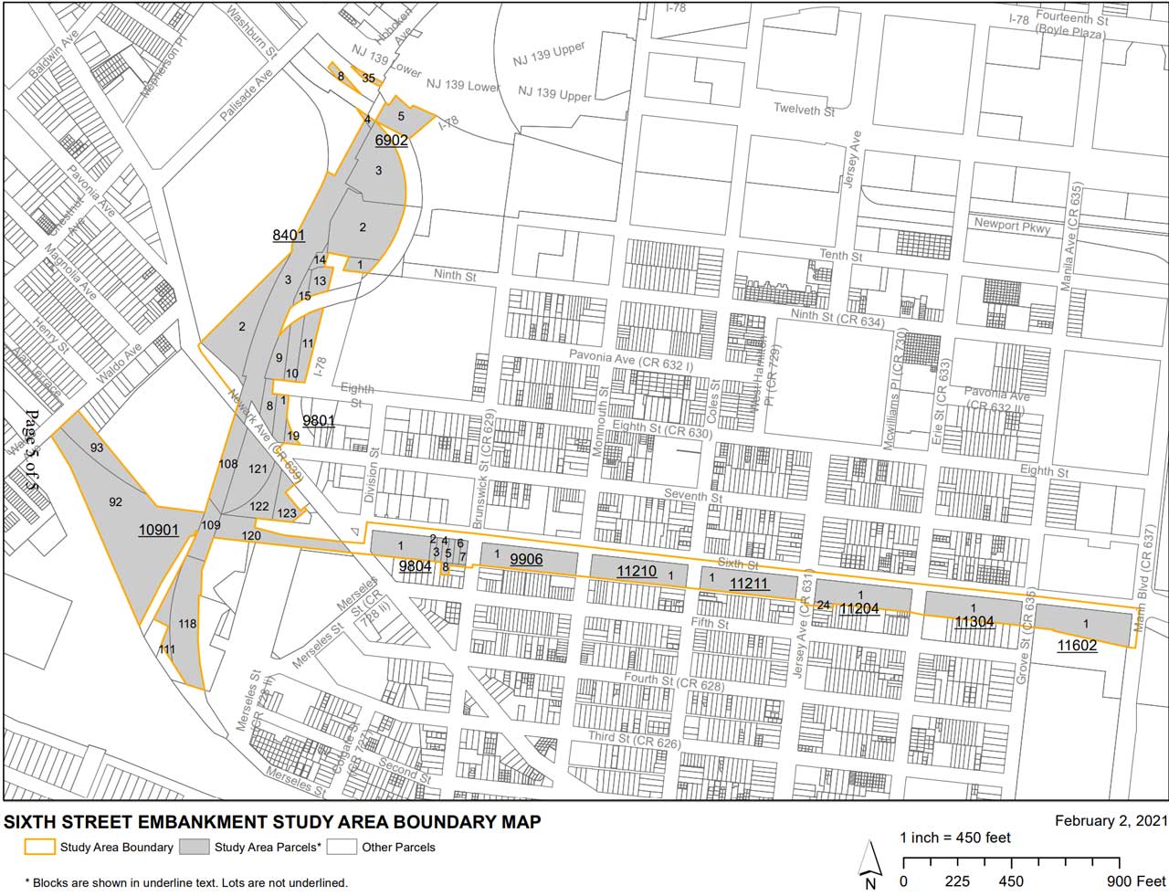 Sixth Street Embankment Study Area Map Jersey City