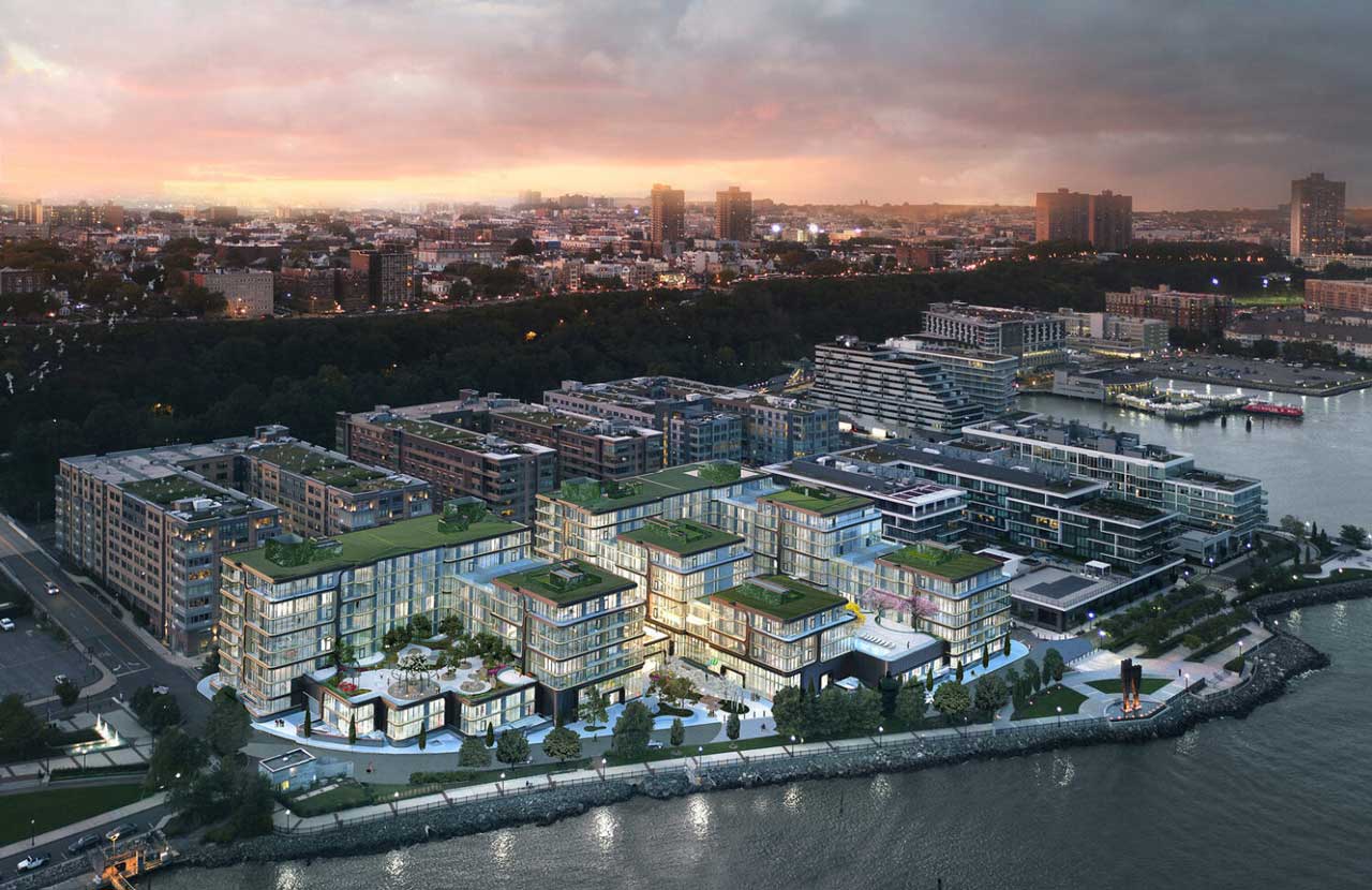 1400 And 1900 Port Imperial Weehawken Aerial Render