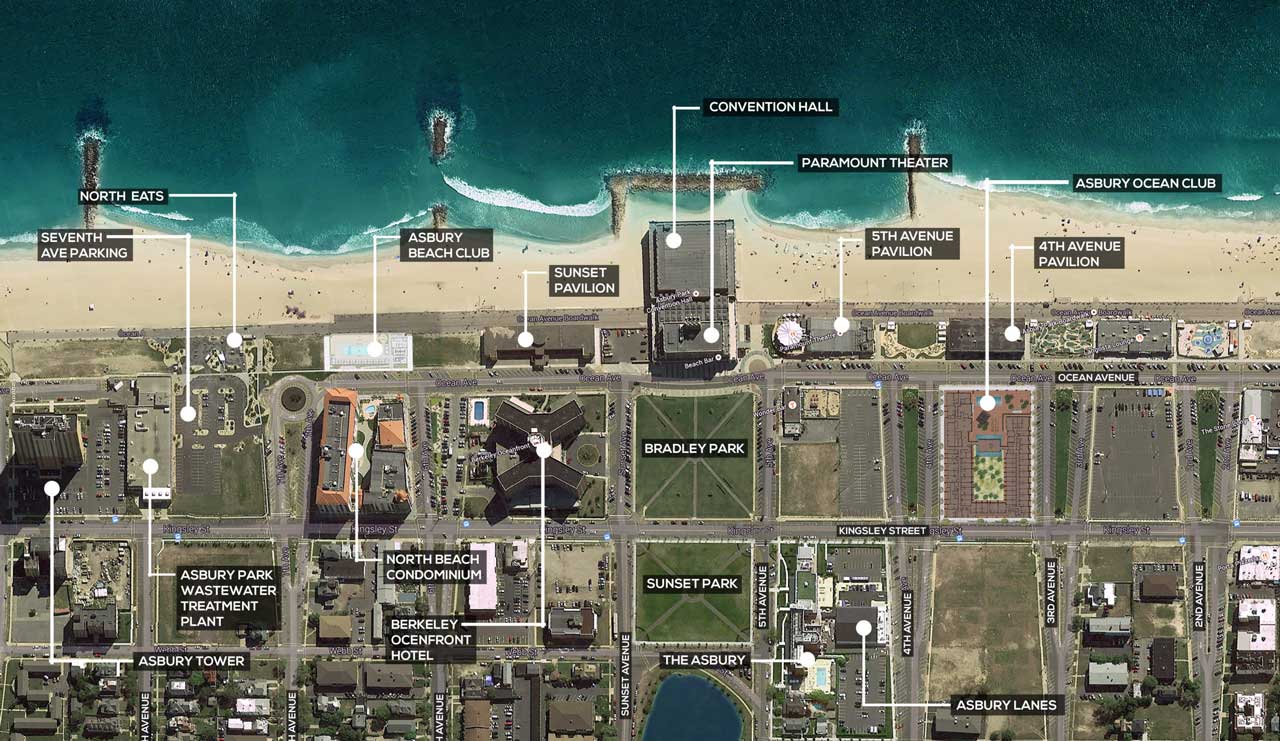 Asbury Beach Club Asbury Park Aerial Map