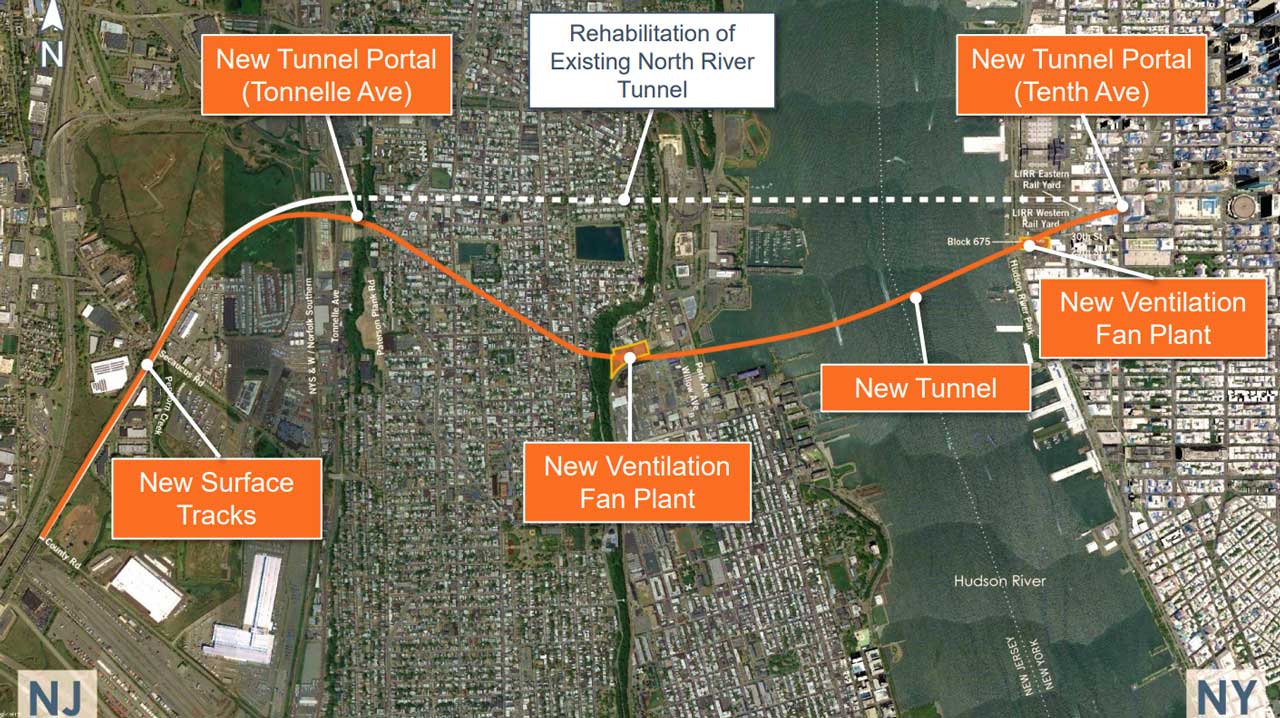Hudson Tunnel Project Weehawken New Jersey Plan Map