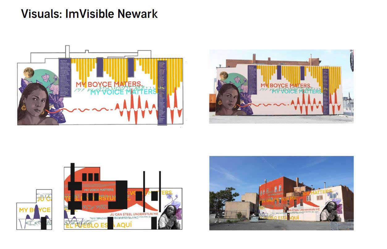 Audible Newark Artist Collaboration Imvisible Code Glitching Murals