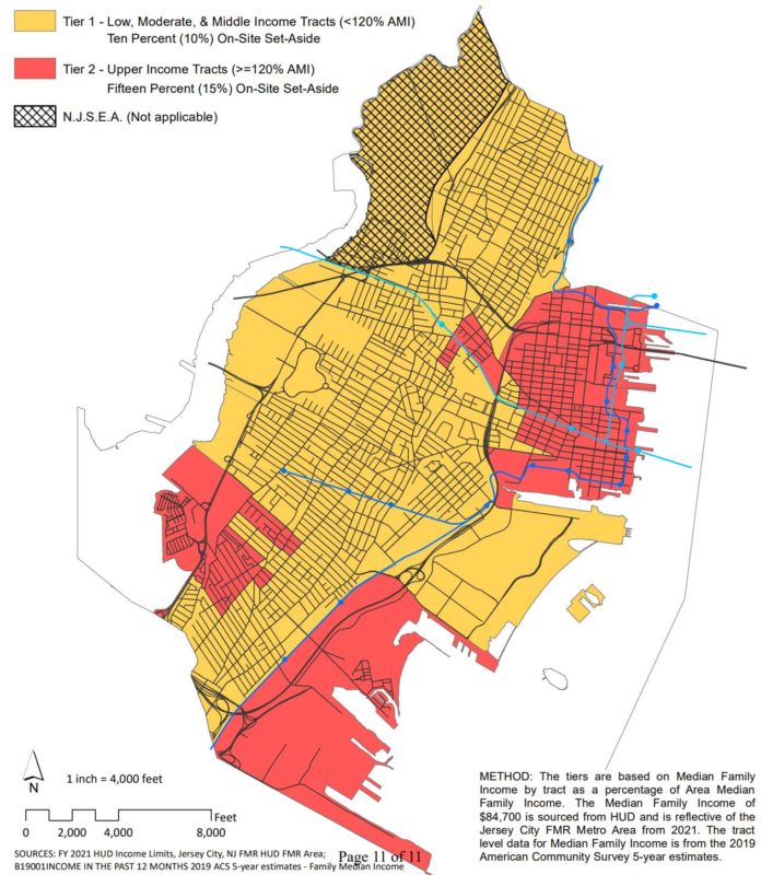 Inclusionary Housing Ordinance Jersey City Tiers Map
