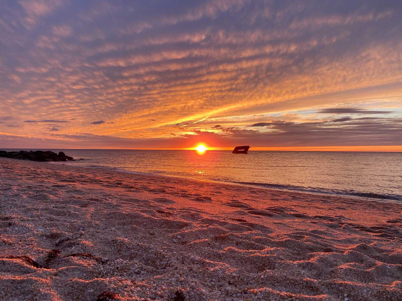 Sunset Long Branch Beach, NJ, View picture with all black b…