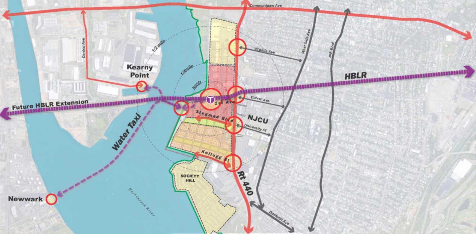 hudson bergen light rail extension map