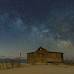 The Milky Way Rising Over The Judge's Shack In Island Beach State Park