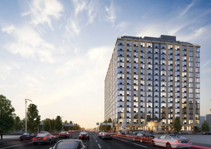 Jersey City Approves 17-Story Residential and Hotel Complex on Marin Boulevard 597 Marin Blvd Rendering